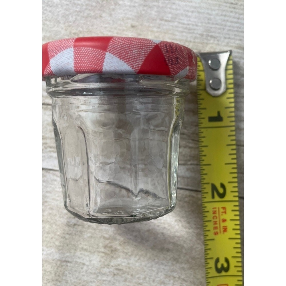 Lot of 22 Empty Mini Bonne Maman 1oz Glass Jars Gingham Lids Crafts Storage - Picture 3 of 7